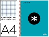 LIBRETA ESPIRAL SEPARACION COLORES TAPA DURA ANTARTIK AGUAMARINA