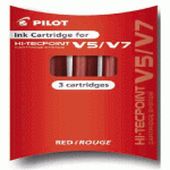 (3) RECAMBIOS CARTUCHOS V5 ROJO PILOT