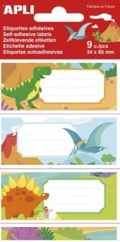 BOLSA 9 ETIQU. VAC DINOSAURIOS 81X36MM