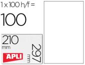 (100) ETIQUETAS A4 APLI 210,0X297,0