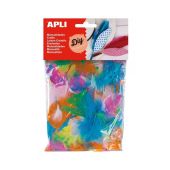 BOLSA SURTIDO PLUMAS COLORES 14G 24U.  APLI