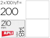 (100) ETIQUETAS A4 APLI 210,0X148,0