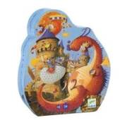 PUZZLE SILUETA VAILLANT Y EL DRAGÓN -54 PZAS.- DJECO