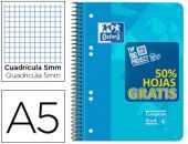 CUADERNO ESPIRAL 4º/A5 T. PLASTICO 120H COLORES OXFORD LIBRETA CUARTO
