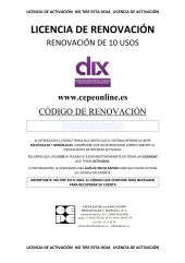 DIX 0, 1 y 2. Renovación de 10 USOS