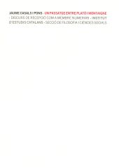 UN PASSATGE ENTRE PLATÓ I MONTAIGNE