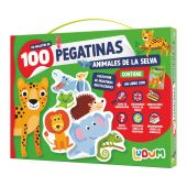 LUDUM - MALETIN 100 PEGATINAS - ANIMALES EN LA SELVA