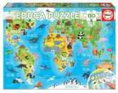 PUZZLE 150 MAPAMUNDI ANIMALES FSC(R EDUCA