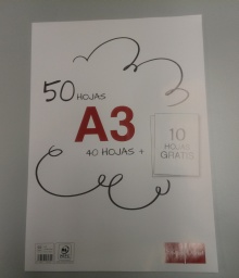 (50) HOJAS A3 80 GRMS (40 HOJAS + 10 GRATIS) SANTOS OCHOA