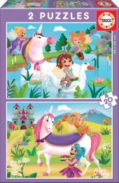PUZZLE 2X20 UNICORNIO+HADAS FSC(R) EDUCA