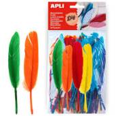 BOLSA 100 PLUMAS DE COLORES APLI