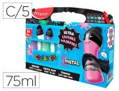 TEMPERA 5X75ML COLOR METAL