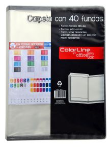 CARPETA 40 FUNDAS COLORLINE RIBETE TELA OFFICE BOX